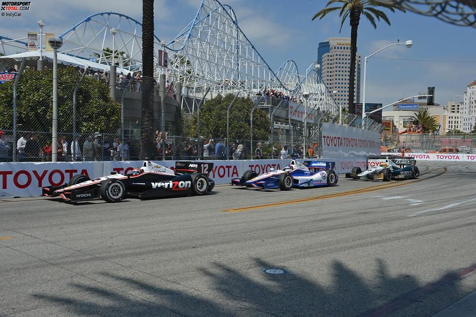 Will Power, Helio Castroneves und Mike Conway 