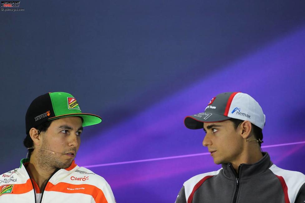 Mexikaner unter sich: Sergio Perez (Force India) und Esteban Gutierrez (Sauber) 