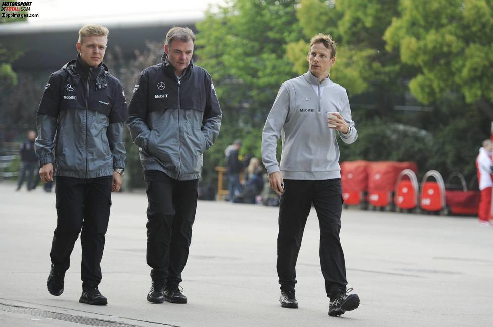 Kevin Magnussen (McLaren) und Jenson Button (McLaren) 