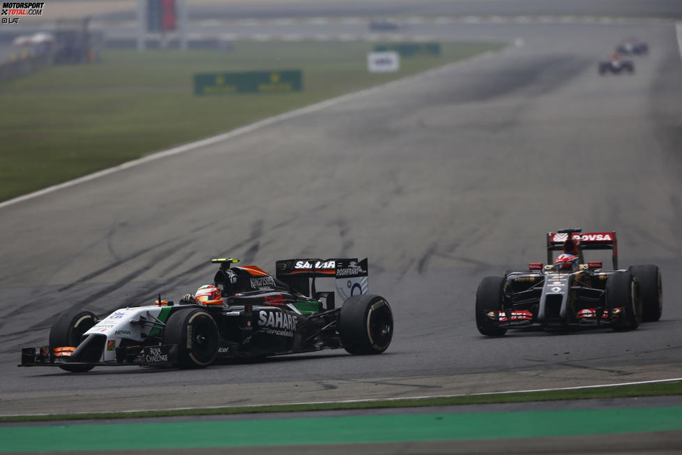 Nico Hülkenberg (Force India) und Romain Grosjean (Lotus) 