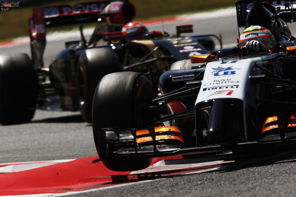 Sergio Perez (Force India) und Pastor Maldonado (Lotus) 