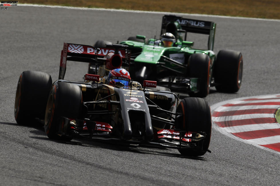 Romain Grosjean (Lotus) und Kamui Kobayashi (Caterham) 