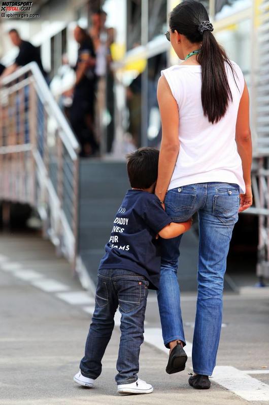 Felipe Massas Ehefrau Raffaela und Sohn Felipinho