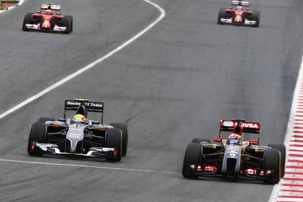 Romain Grosjean (Lotus) und Esteban Gutierrez (Sauber) 