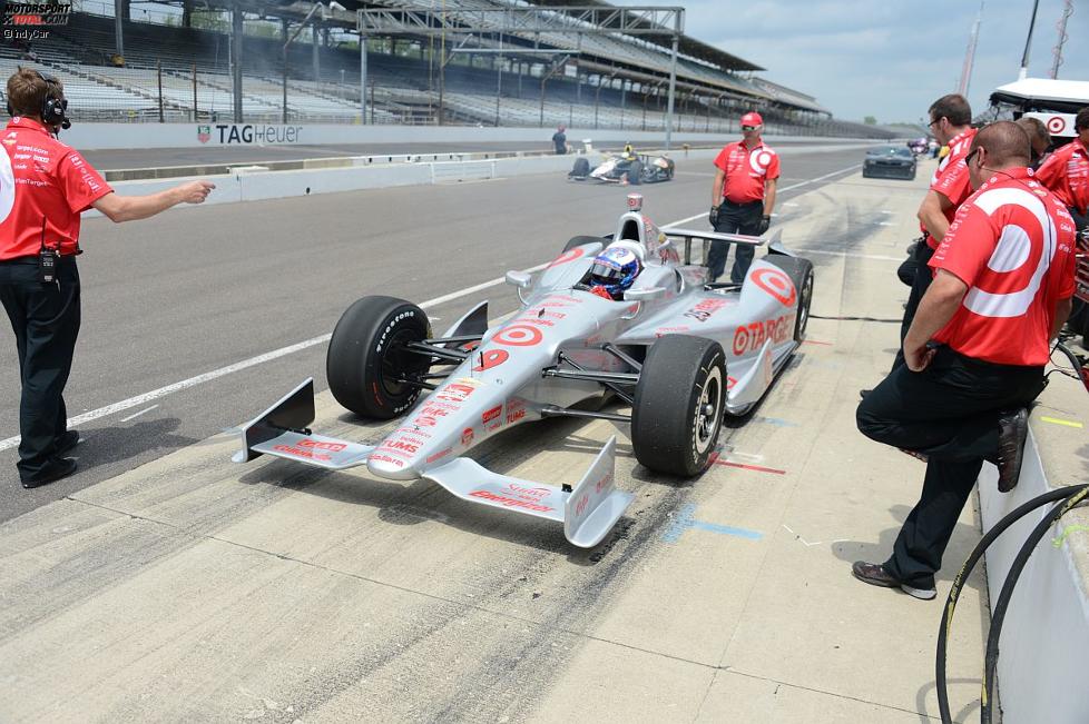 Scott Dixon (Ganassi) und die silberne Sonderlackierung für das Indy 500