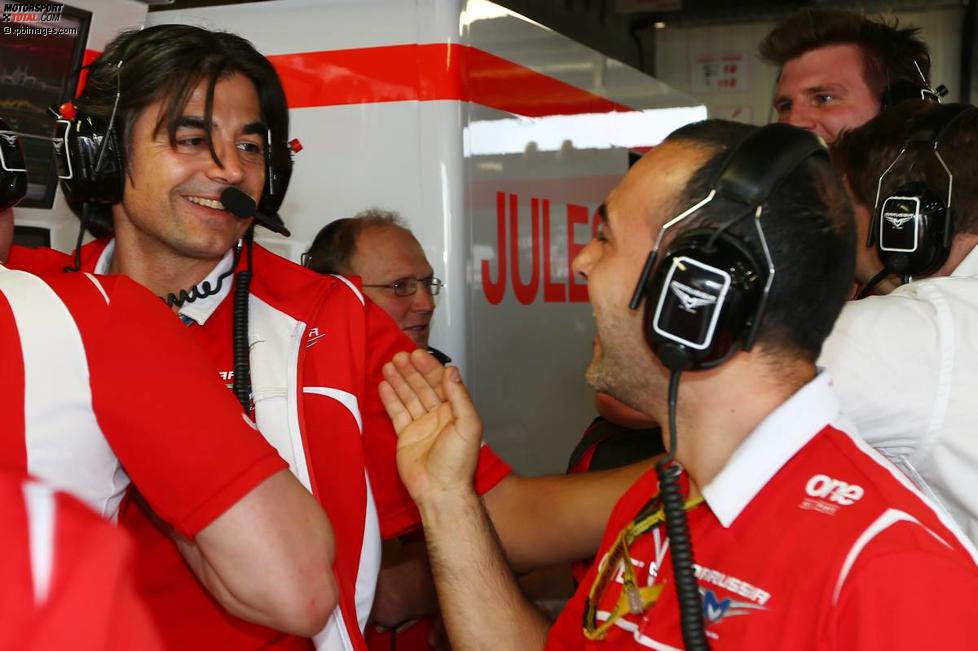 Jubel bei Marussia: Jules Bianchi (Marussia) holt die ersten Punkte des Teams