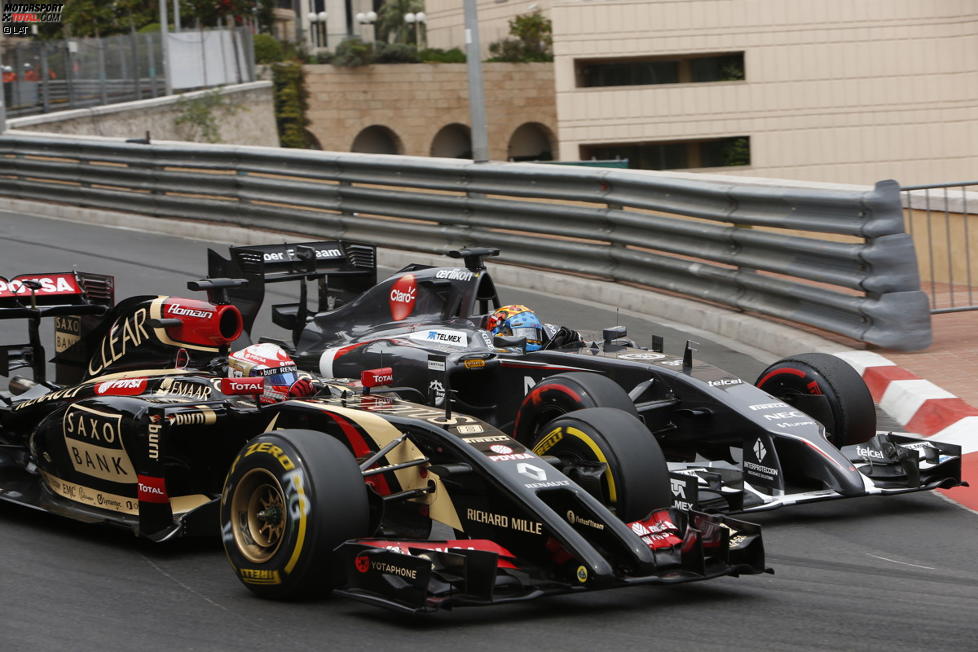 Adrian Sutil (Sauber) und Romain Grosjean (Lotus) 