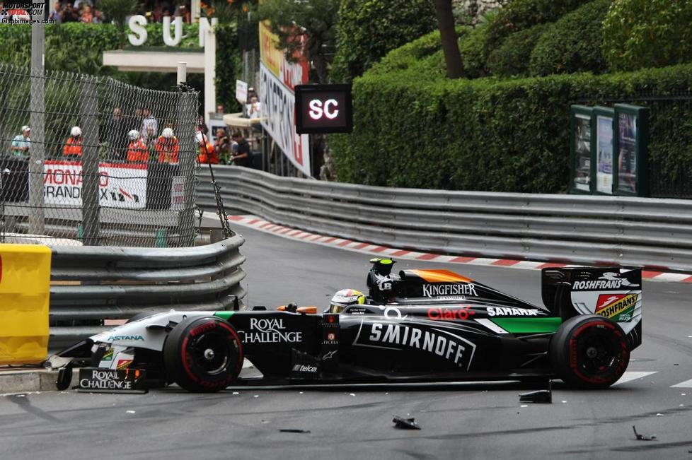 Sergio Perez (Force India) kam im Rennen nicht sehr weit