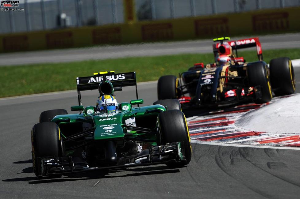 Marcus Ericsson (Caterham) und Pastor Maldonado (Lotus) 