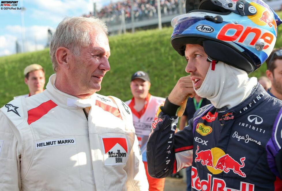 Helmut Marko und Sebastian Vettel (Red Bull) 