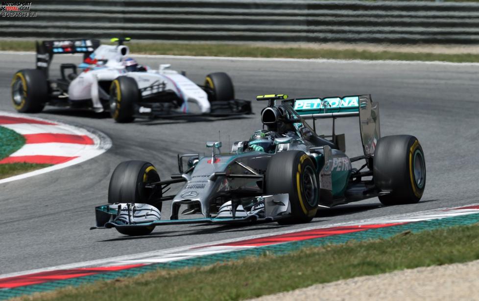 Nico Rosberg (Mercedes) und Valtteri Bottas (Williams) 