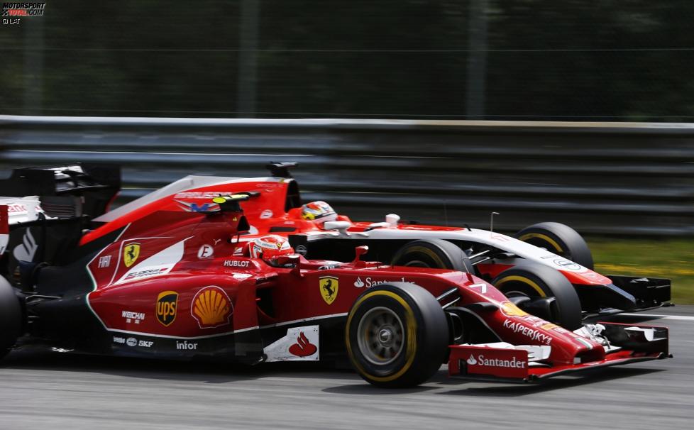 Kimi Räikkönen (Ferrari) und Jules Bianchi (Marussia) 