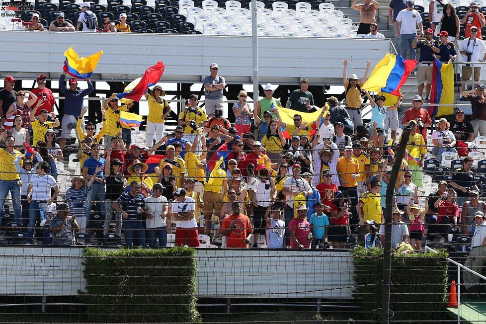 Die kolumbianischen Fans feiern in Pocono