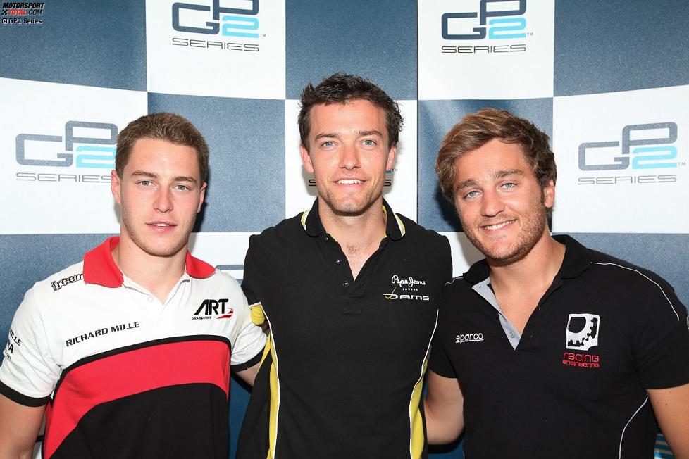 Jolyon Palmer (DAMS), Stoffel Vandoorne (ART) und Stefano Coletti (Racing Engineering) 
