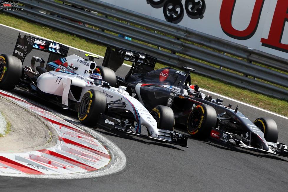 Valtteri Bottas (Williams) und Adrian Sutil (Sauber) 