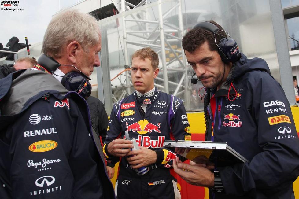 Helmut Marko und Sebastian Vettel (Red Bull) 