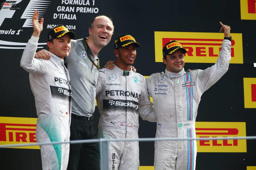 Lewis Hamilton (Mercedes) gewinnt in Monza vor Nico Rosberg (Mercedes) und Felipe Massa (Williams) 