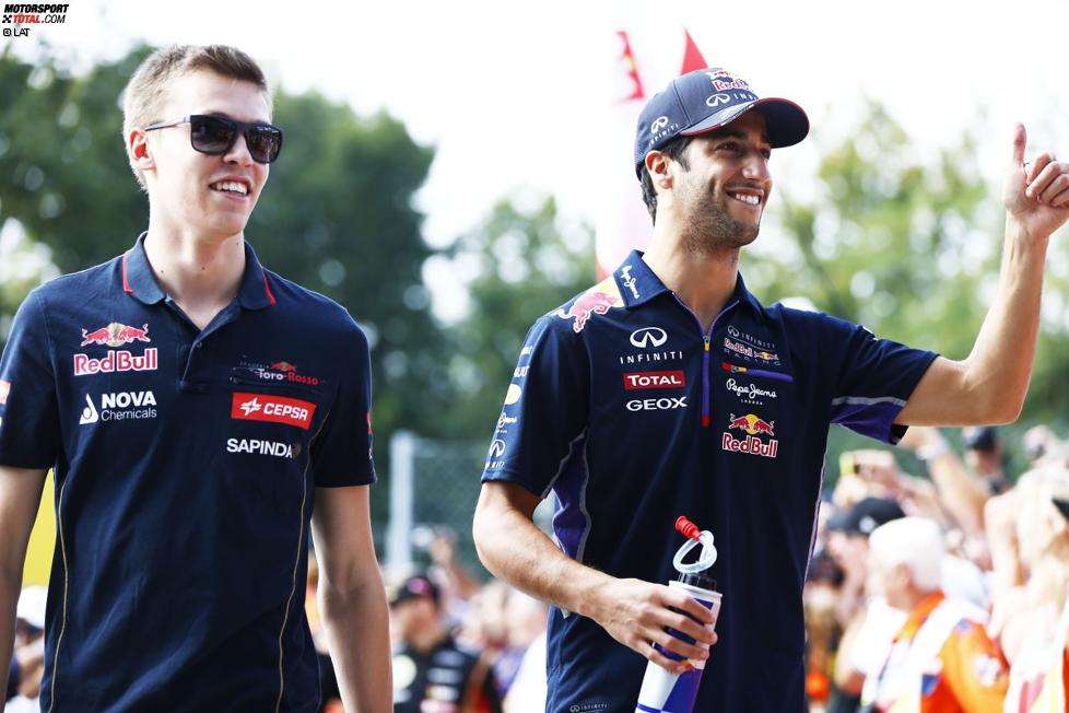 Daniil Kwjat (Toro Rosso) und Daniel Ricciardo (Red Bull) 
