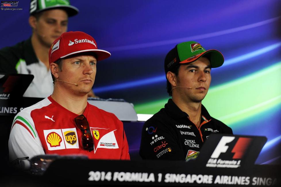 Sergio Perez (Force India) und Kimi Räikkönen (Ferrari) 