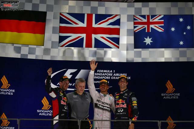 Lewis Hamilton, Sebastian Vettel und Daniel Ricciardo standen am Ende des Großen Preises von Singapur auf dem Podium.