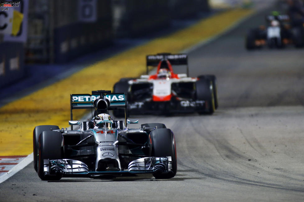 Lewis Hamilton (Mercedes) und Jules Bianchi (Marussia) 