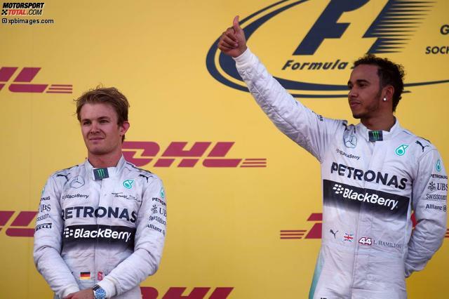 Gemischte Gefühle bei Mercedes: Nico Rosberg und Lewis Hamilton