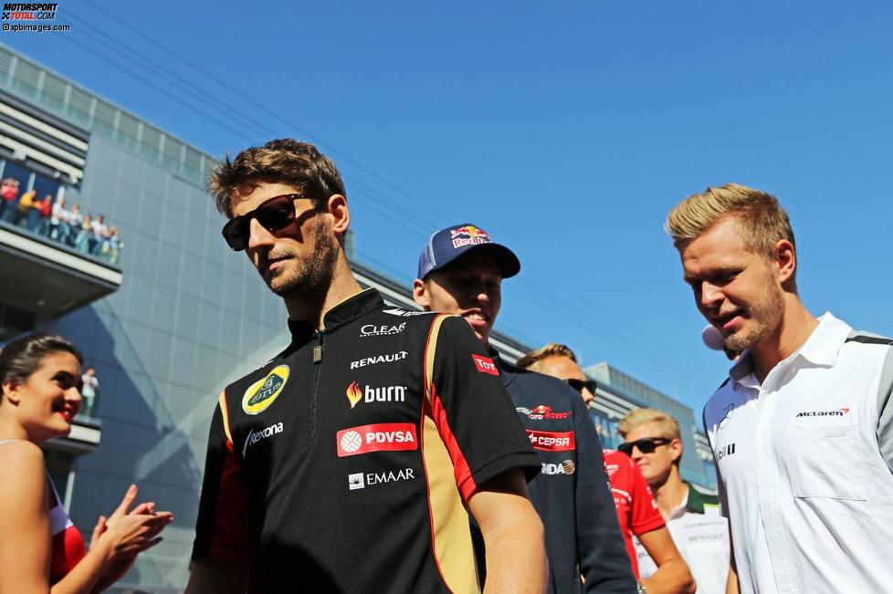 Romain Grosjean (Lotus) und Kevin Magnussen (McLaren) 