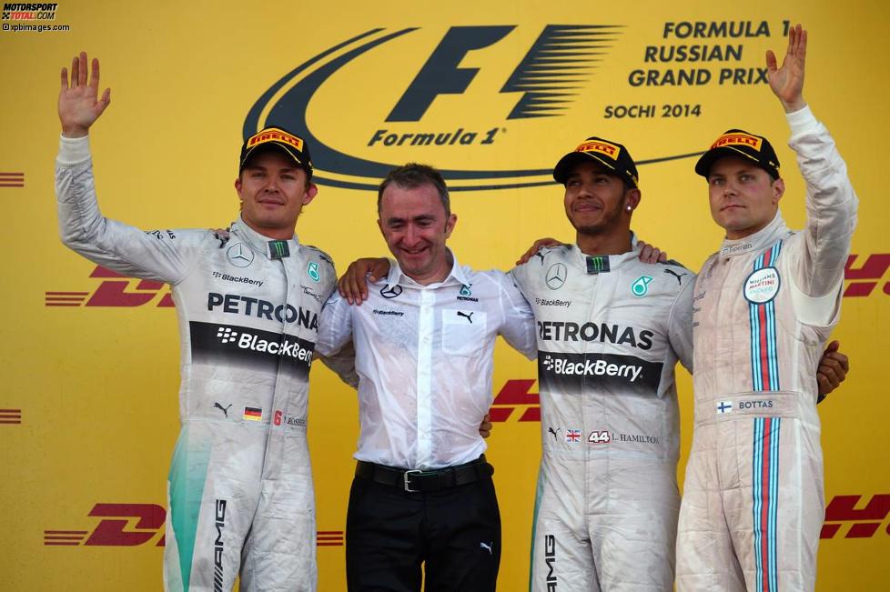 Lewis Hamilton (Mercedes) gewinnt in Russland vor Nico Rosberg (Mercedes) und Valtteri Bottas (Williams) 