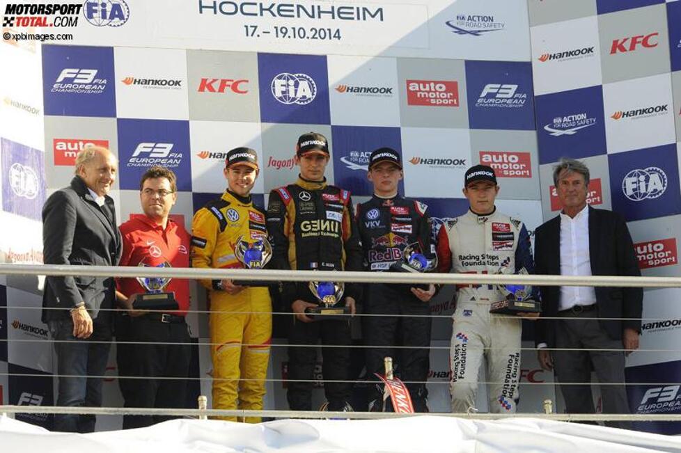 Tom Blomqvist, Esteban Ocon, Max Verstappen und Jake Dennis 