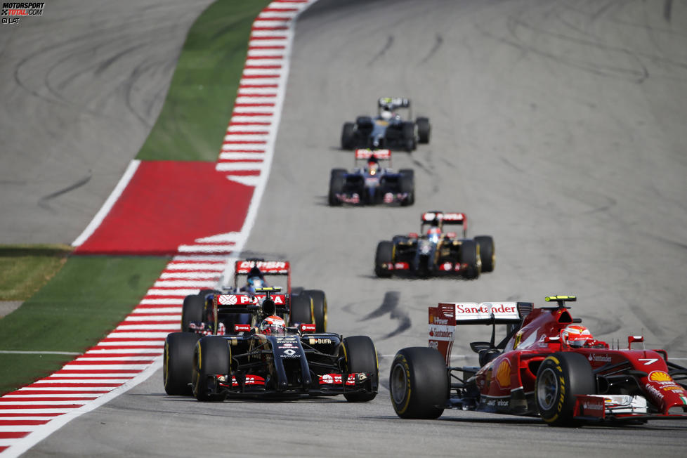 Kimi Räikkönen (Ferrari), Pastor Maldonado (Lotus) und Jean-Eric Vergne (Toro Rosso) 