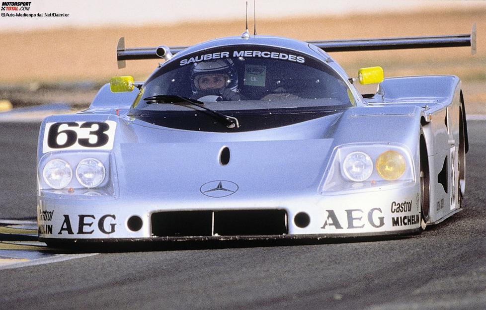 24 Stunden von Le Mans, 10./11. Juni 1989. Sauber-Mercedes Gruppe-C-Rennsportwagen C 9. Startnummer 63 - Sieger: Jochen Mass / Manuel Reuter / Stanley Dickens 