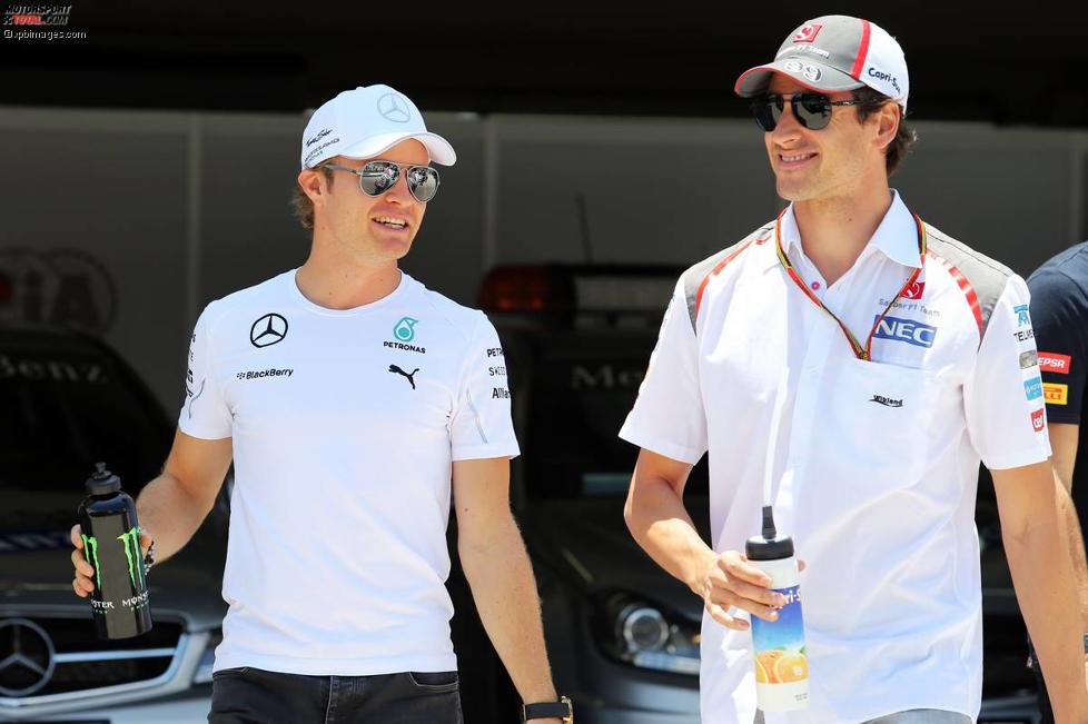 Nico Rosberg (Mercedes) und Adrian Sutil (Sauber) 