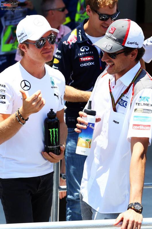 Nico Rosberg (Mercedes) und Adrian Sutil (Sauber) 