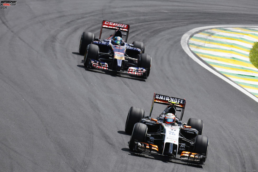Sergio Perez (Force India) und Jean-Eric Vergne (Toro Rosso) 