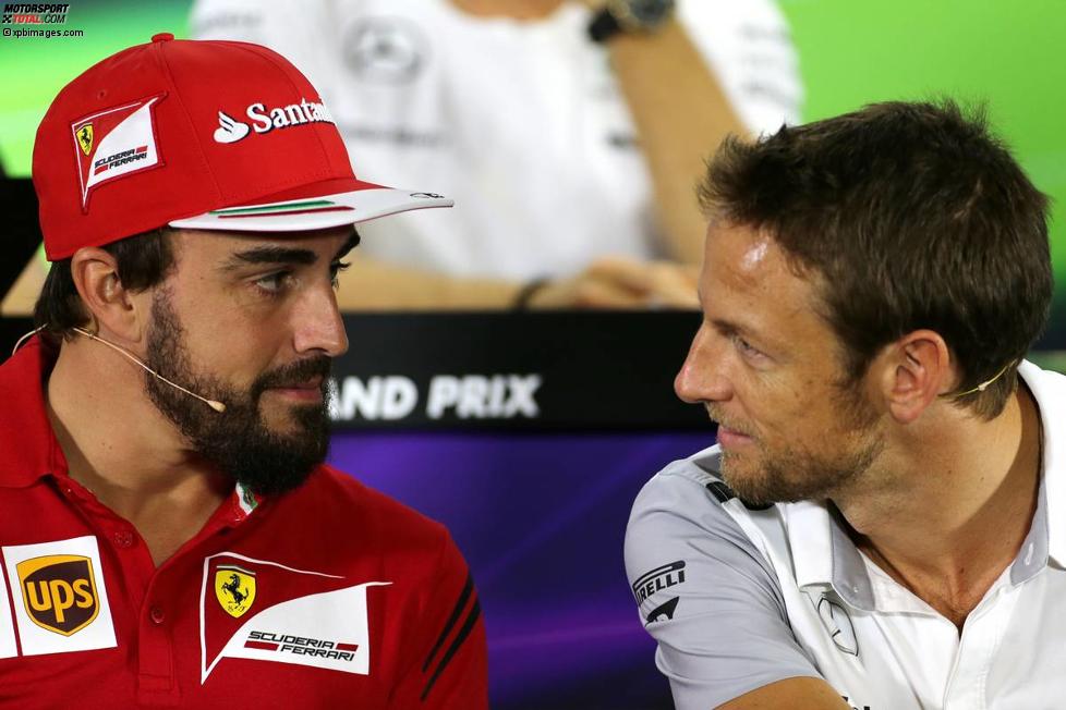 Fernando Alonso (Ferrari) und Jenson Button (McLaren) 