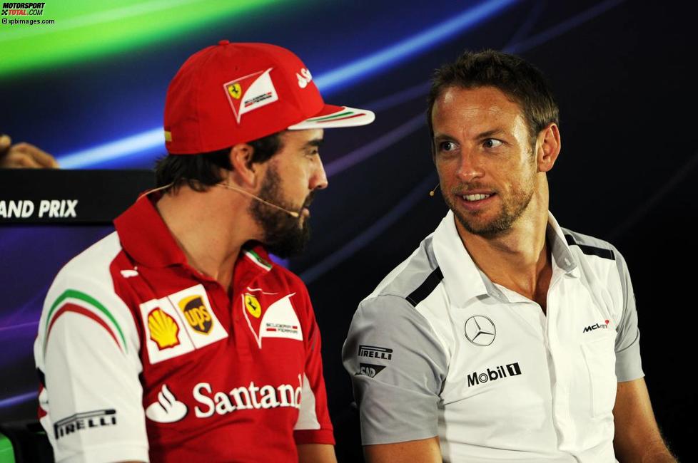 Fernando Alonso (Ferrari) und Jenson Button (McLaren) 