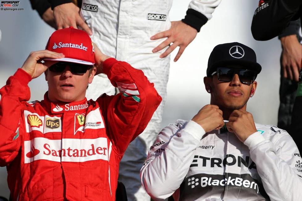 Kimi Räikkönen (Ferrari) und Lewis Hamilton (Mercedes) 