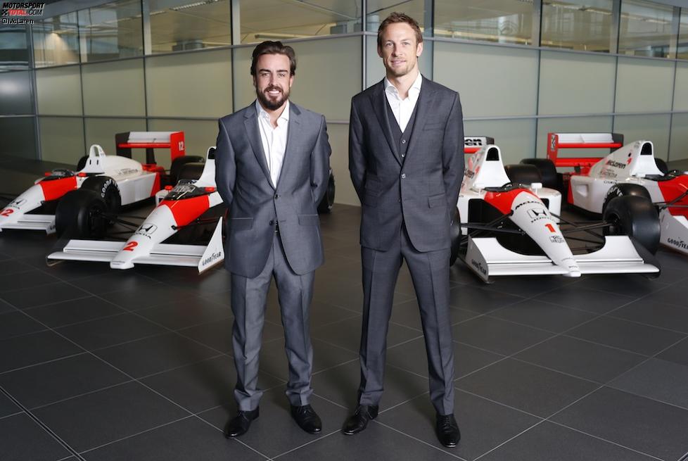 Jenson Button und Fernando Alonso (McLaren) 