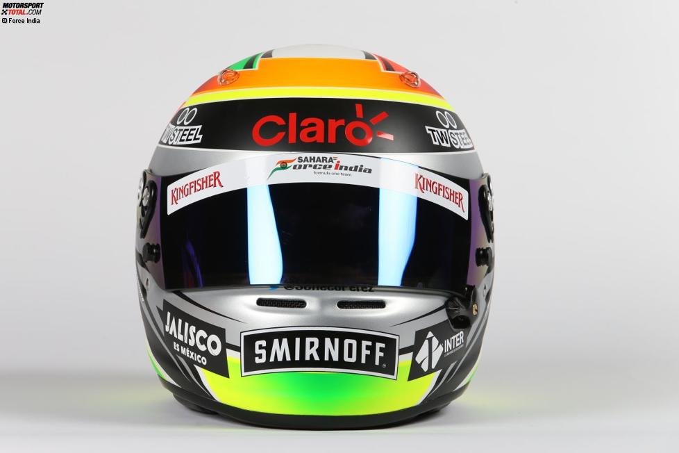 Der Helm von Sergio Perez (Force India) 
