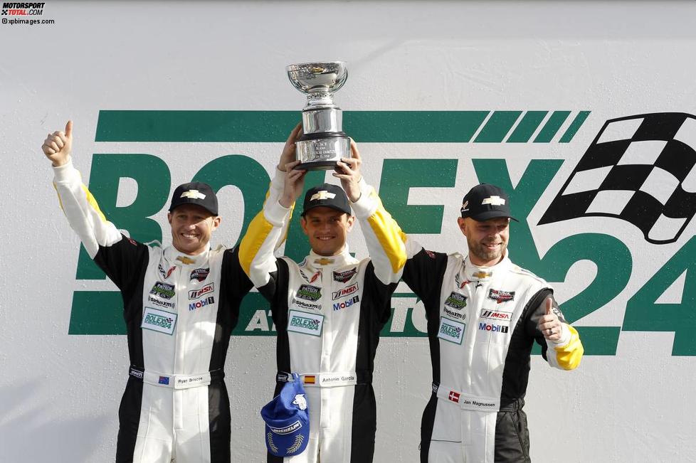 Jan Magnussen, Antonio Garcia und Ryan Briscoe (Chevrolet) 