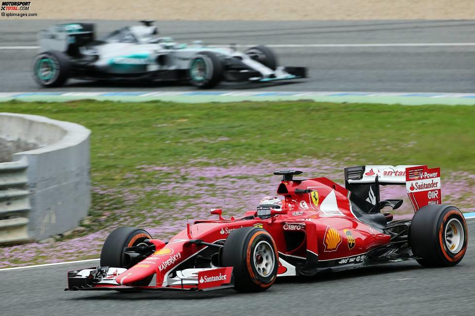 Nico Rosberg (Mercedes) und Kimi Räikkönen (Ferrari) 