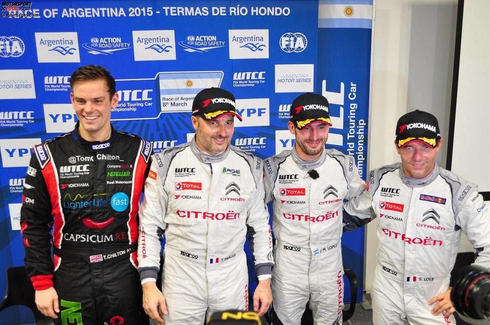 Tom Chilton (ROAL-Chevrolet), Yvan Muller (Citroen), Jose-Maria Lopez (Citroen) und Sebastien Loeb (Citroen)
