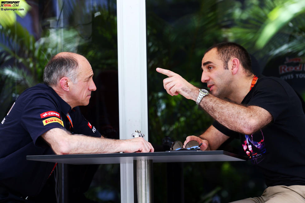 Franz Tost (Toro Rosso) und Cyril Abiteboul (Renault)
