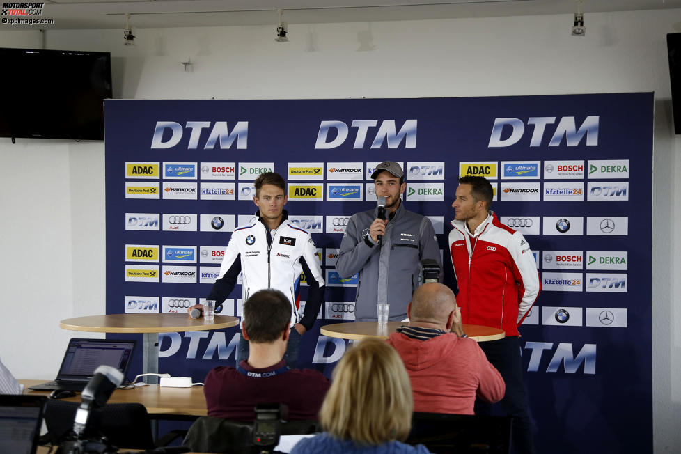 Marco Wittmann (RMG-BMW), Christian Vietoris (HWA-Mercedes) und Timo Scheider (Phoenix-Audi) 