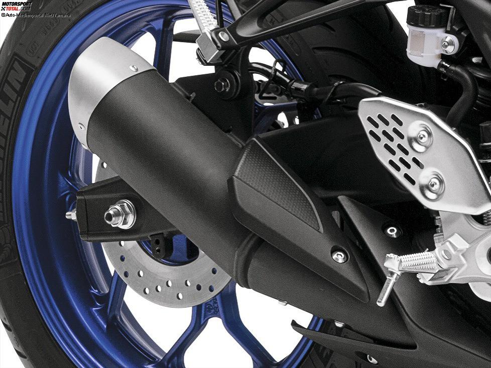 Brems- und Auspuffanlage der Yamaha YZF-R3