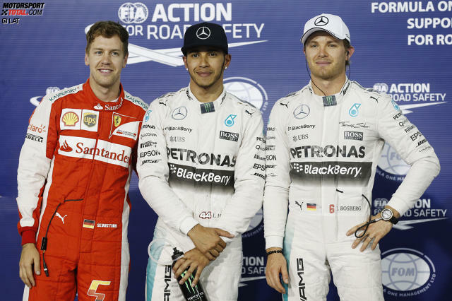 Lewis Hamilton war im Qualifying in Bahrain nicht zu stoppen - doch Sebastian Vettel überraschte auf dem zweiten Rang, auch den geschlagenen Nico Rosberg