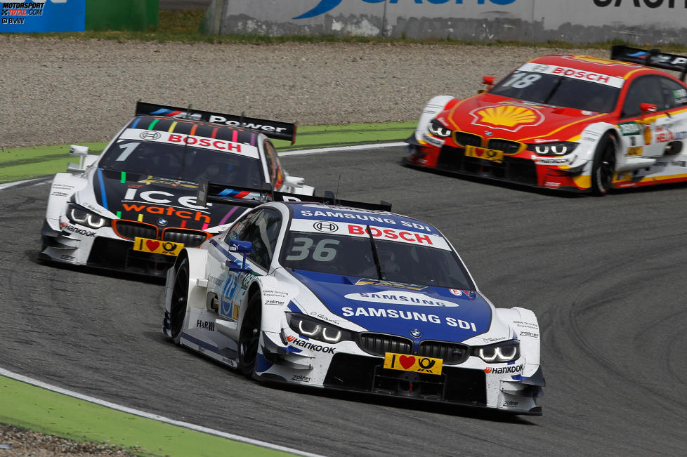 Maxime Martin (RMG-BMW), Marco Wittmann (RMG-BMW) und Augusto Farfus (RBM-BMW) 