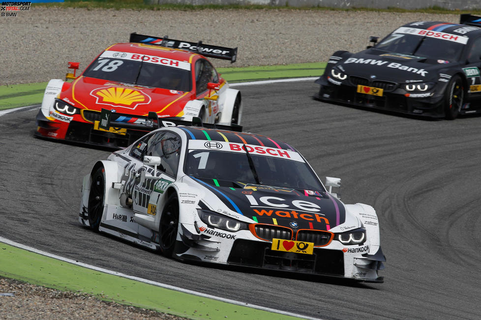 Marco Wittmann (RMG-BMW), Augusto Farfus (RBM-BMW) und Bruno Spengler (MTEK-BMW) 