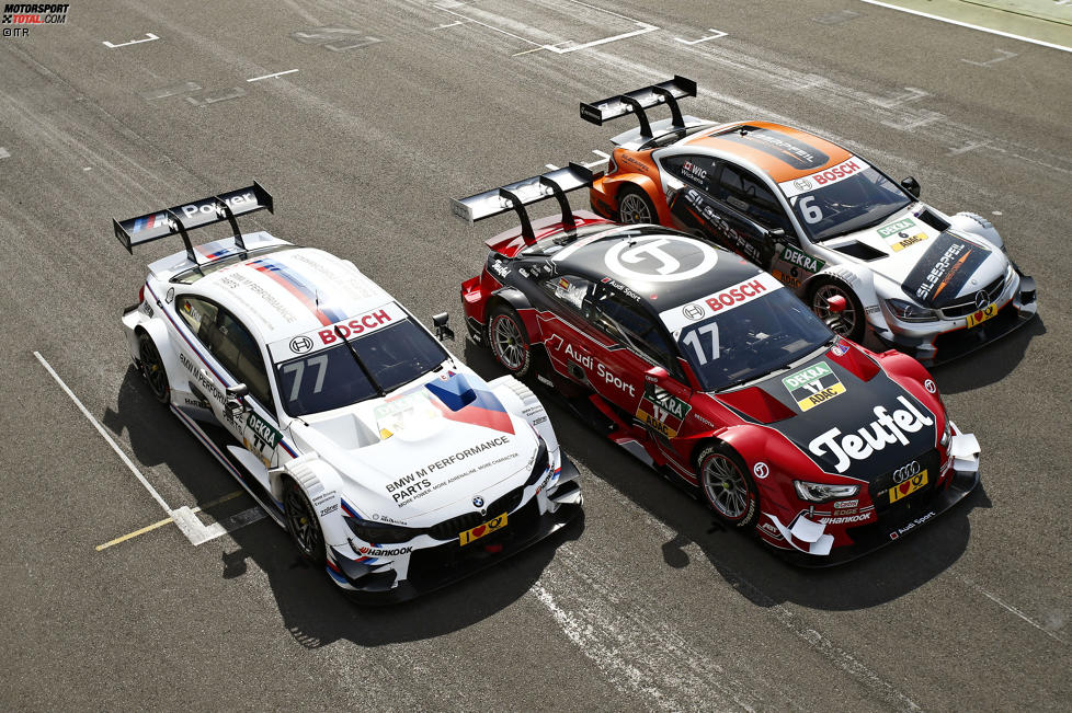 Fotoshooting mit Autos aller DTM-Marken