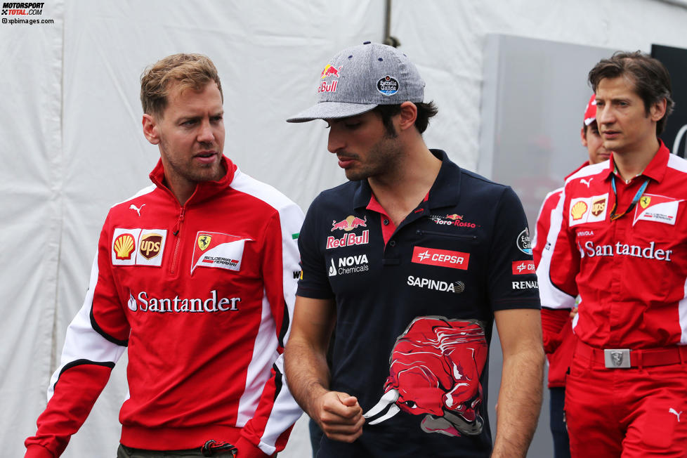 Sebastian Vettel (Ferrari) und Carlos Sainz (Toro Rosso) 